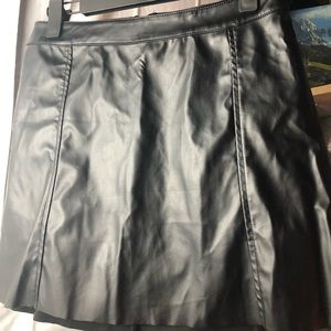 Black faux leather skirt